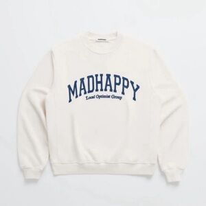 Madhappy Campus Fleece Crewneck sweatshirt in cream